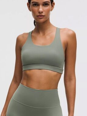 NWT Lululemon Wunder Train Mesh-Back Bra – Willow Leaf – Size 4 (B/C Cup)